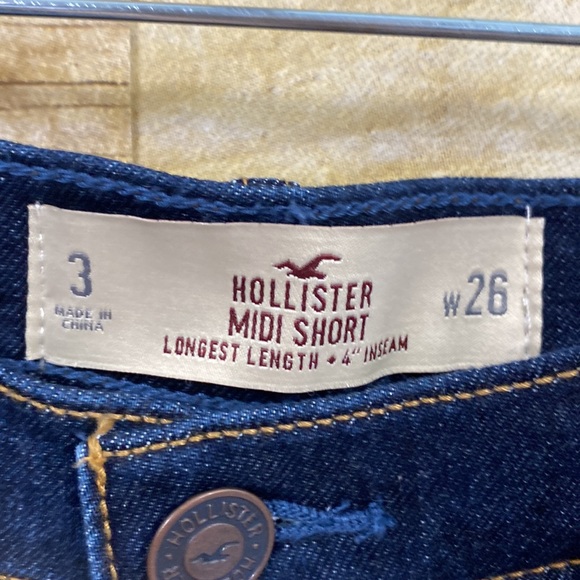 Hollister dark wash denim midi short size 3 waist 26 - Picture 2 of 7